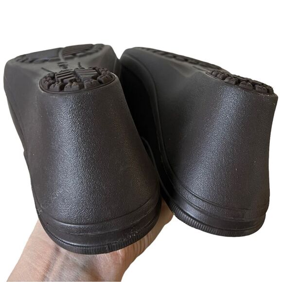 CROCS Frances Brown Slip On Mary Jane Style 3" Wedge Mules Clogs Women's Size 8 - Picture 11 of 12